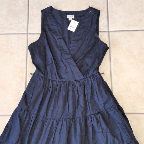 J. Crew Dresses & Skirts - J. Crew Navy Blue Ruffled Midi Dress Size 4 NWT